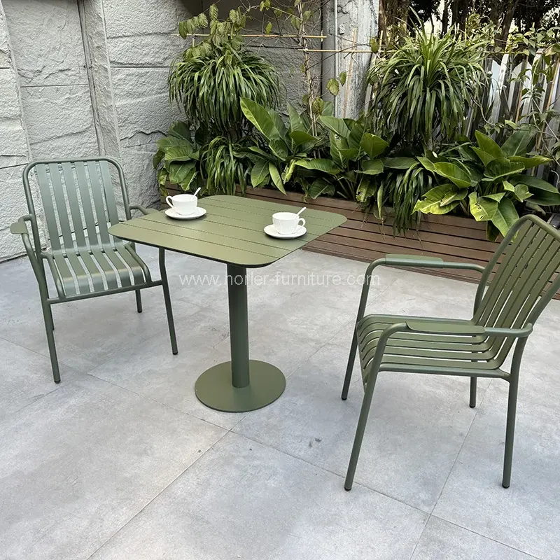 Conjunto de jantar de alumínio externo fácil de manutenção Conjunto de jantar de alumínio externo fácil de manutenção