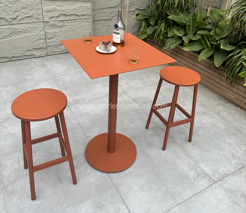 High quality Outdoor Orange Aluminum Frame Bar Chair