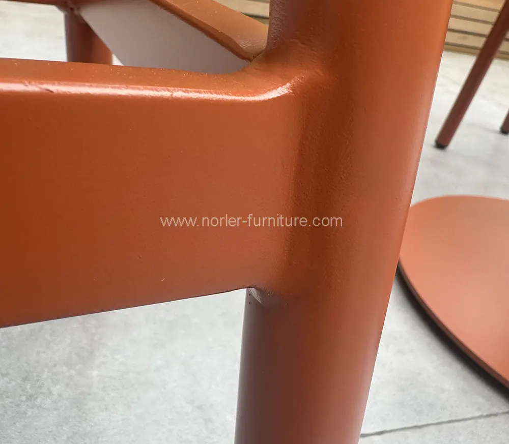 High quality Outdoor Orange Aluminum Frame Bar Chair