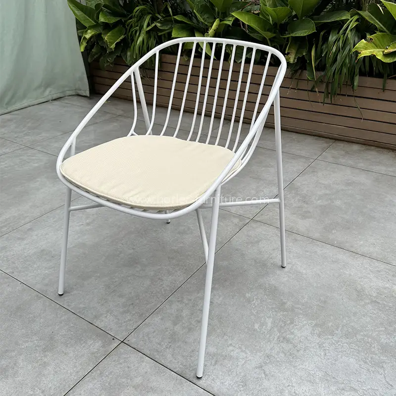 Modern Outdoor White Aluminum Frame Balcony Garden Set