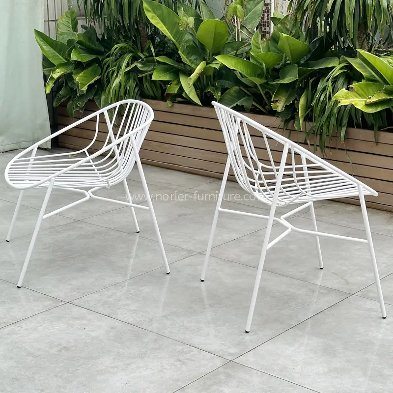 Conjunto de jardim de quadro de alumínio branco ao ar livre moderno