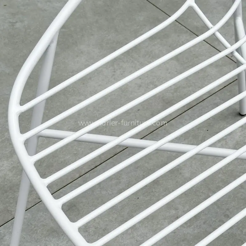 Conjunto de jardim de quadro de alumínio branco ao ar livre moderno