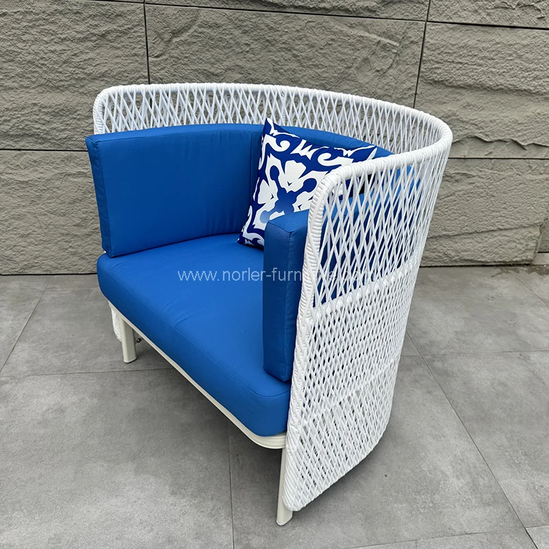 O mais novo corda azul tecelando sofá ao ar livre